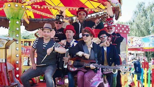 Band performing at funfair